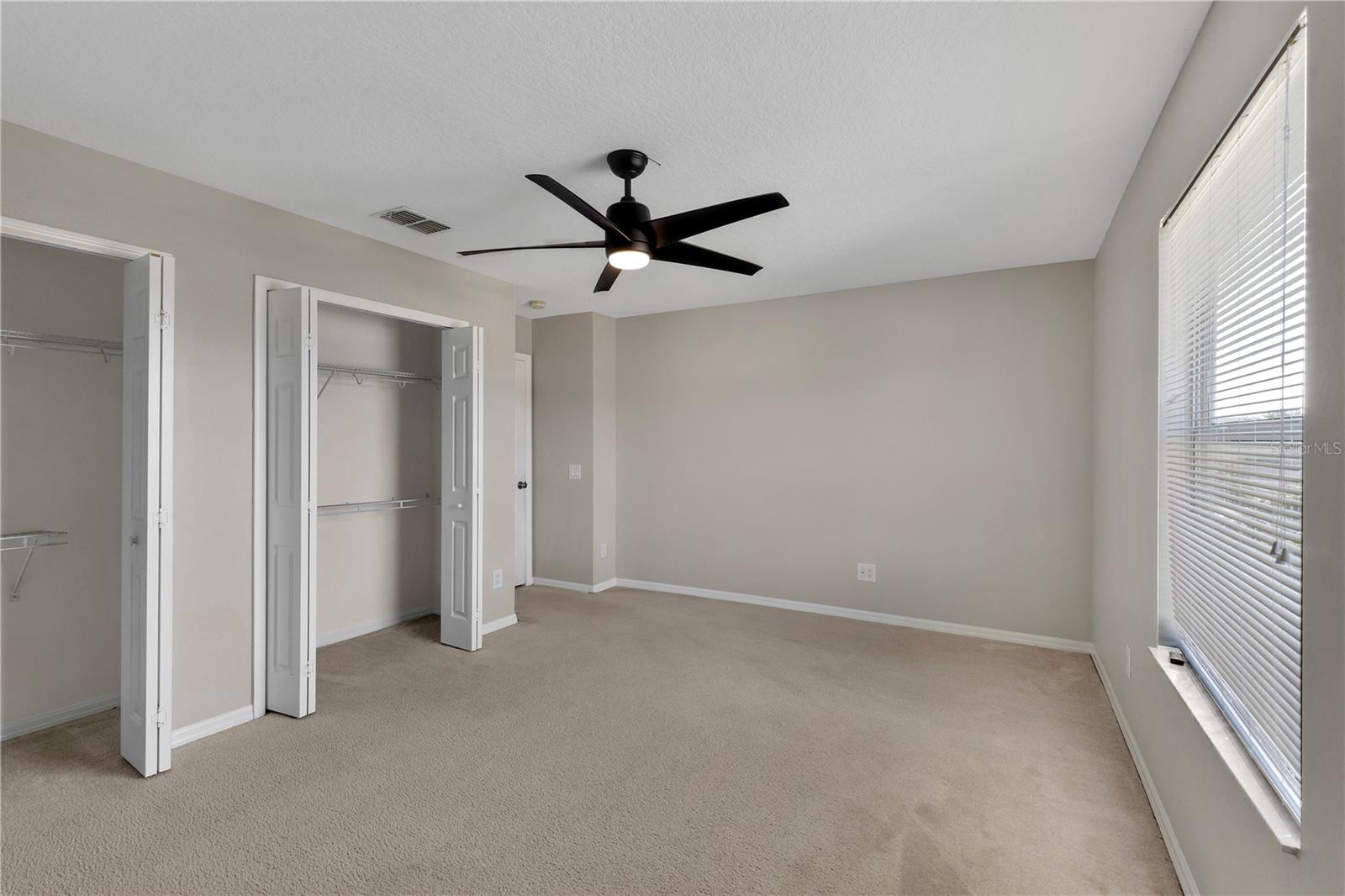 Over sized bedroom with 2 closets