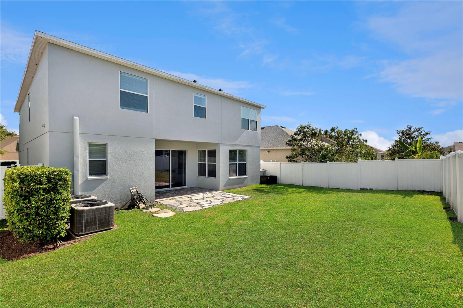 Huge grassy in fully fenced yard