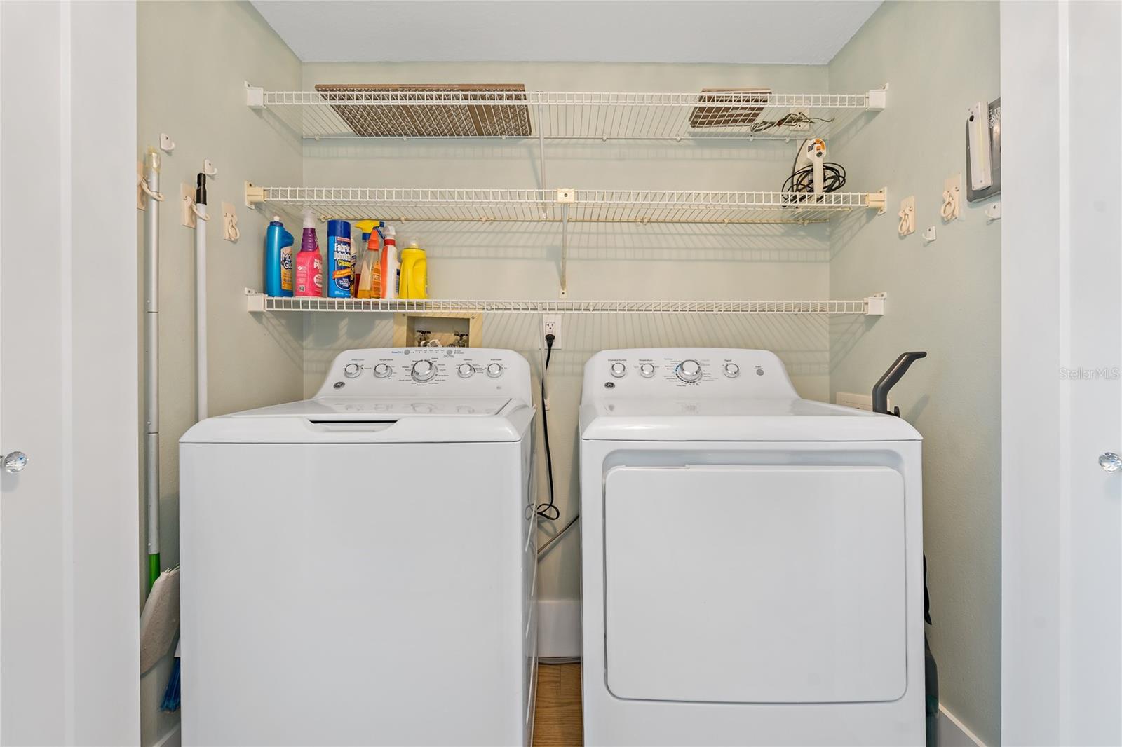 Laundry closet in the hallway