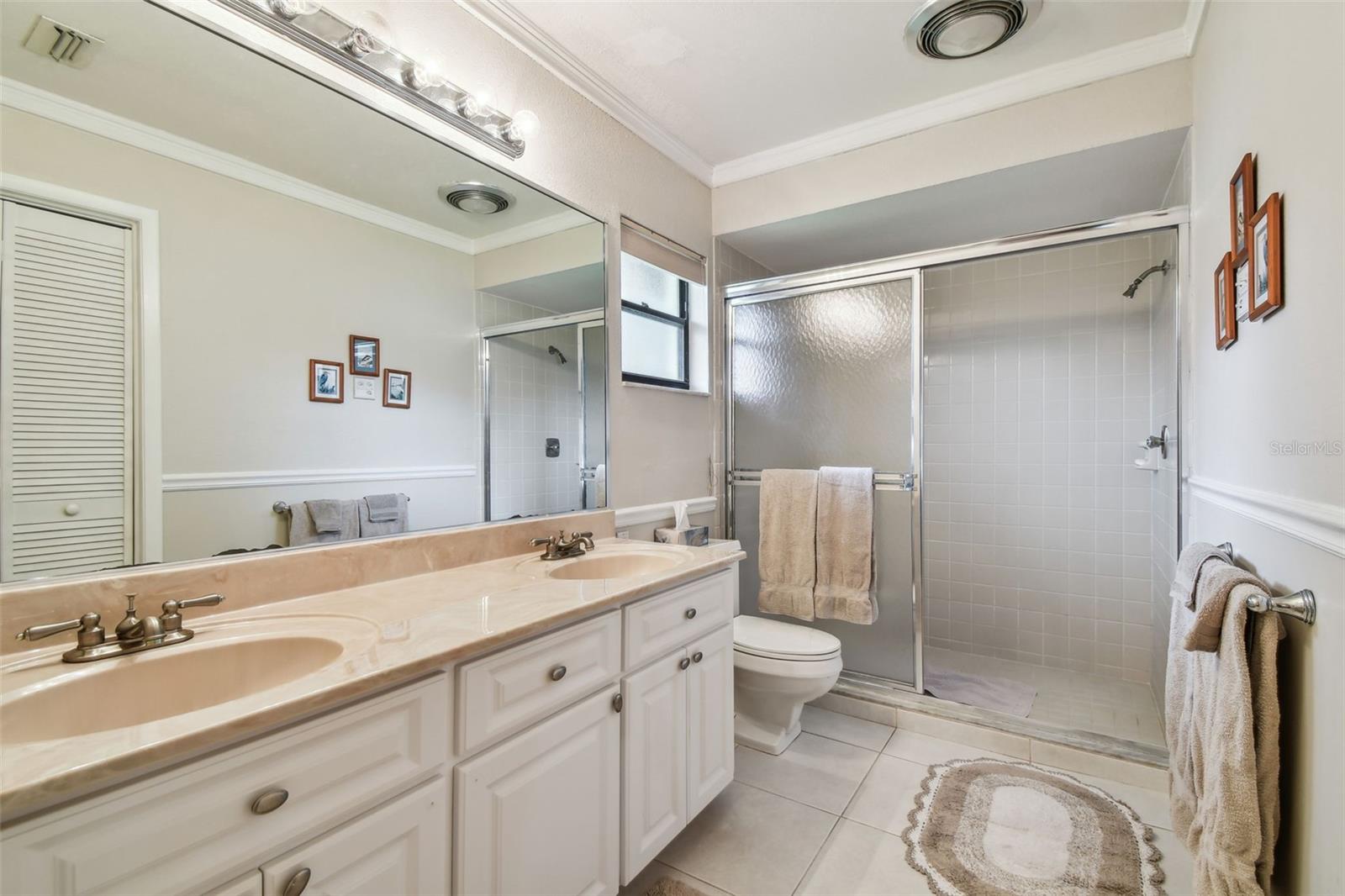Main bath with double sink vanity