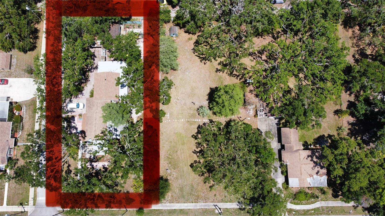 Corner property aerial view