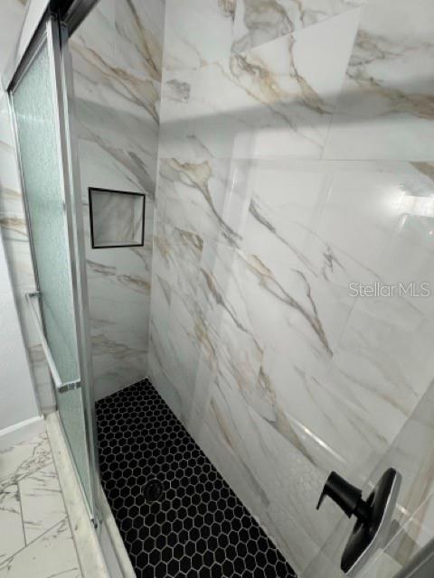Shower in guest bathroom.