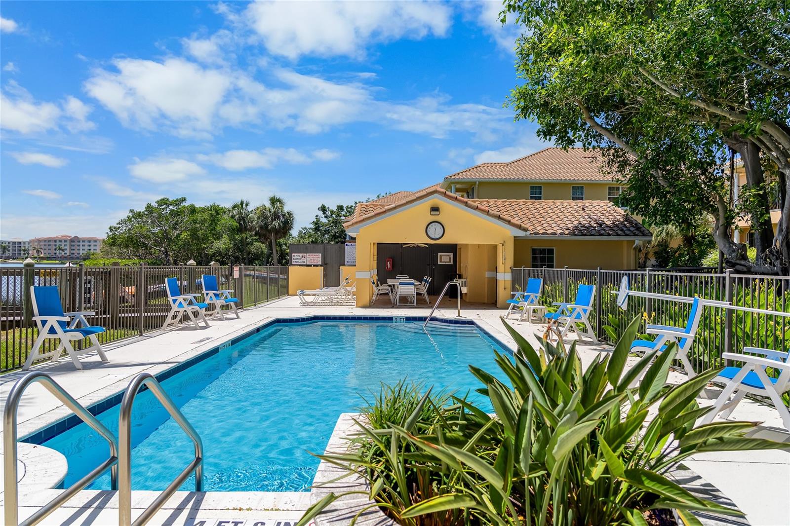 Pool, cabana and restrooms.