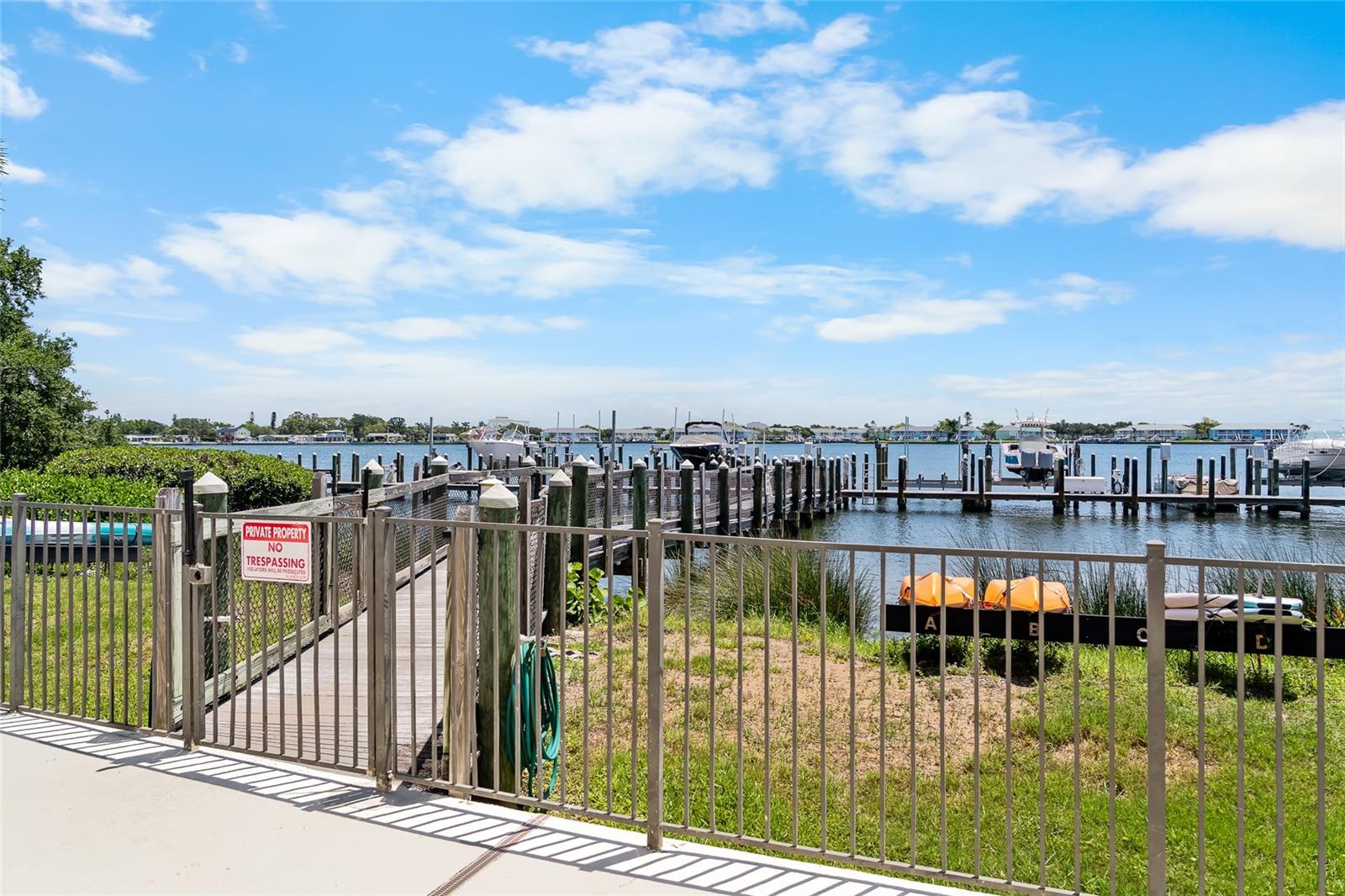 Private dock and boat slips.