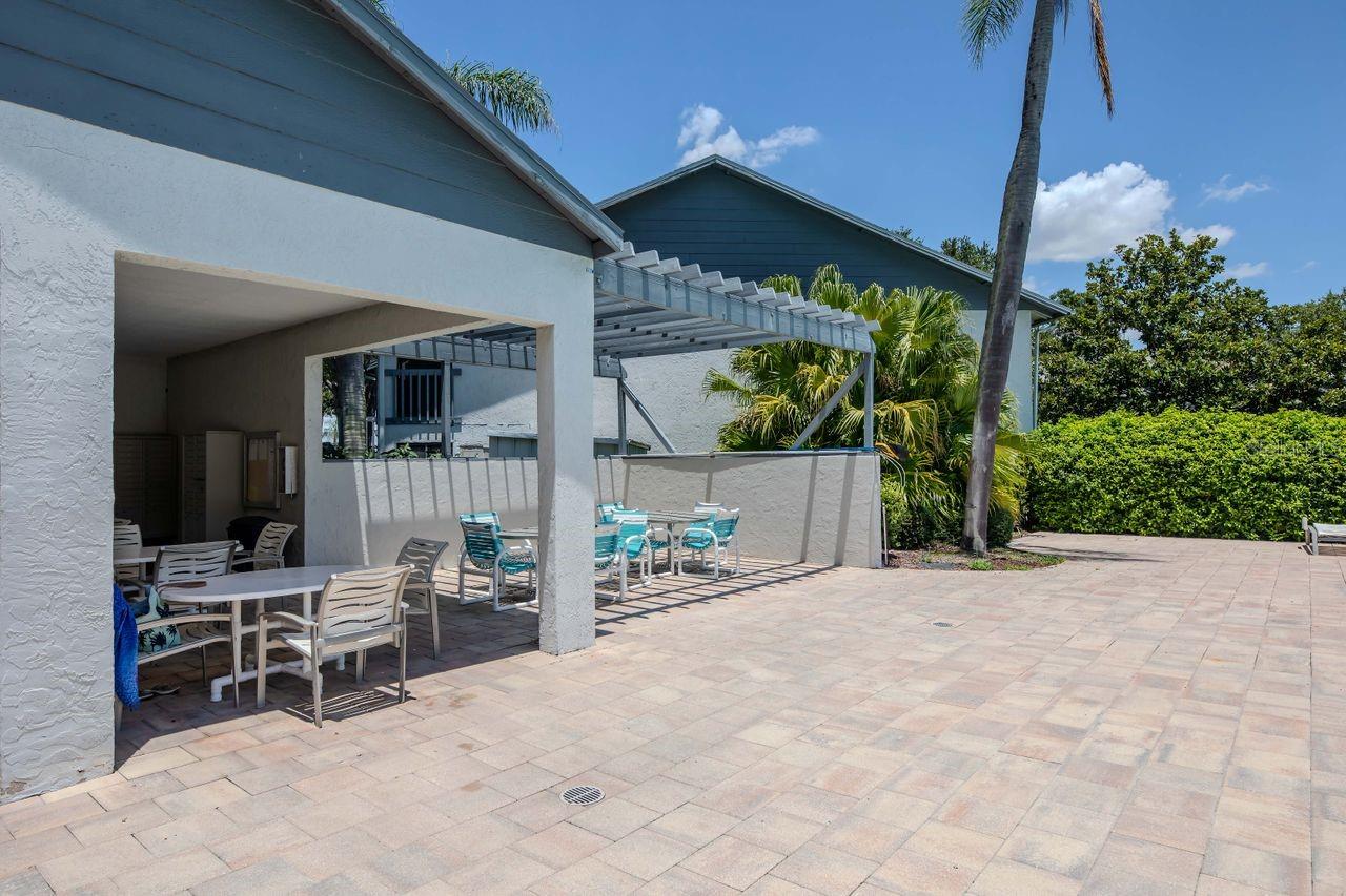 Covered patio in the pool/clubhouse area.
