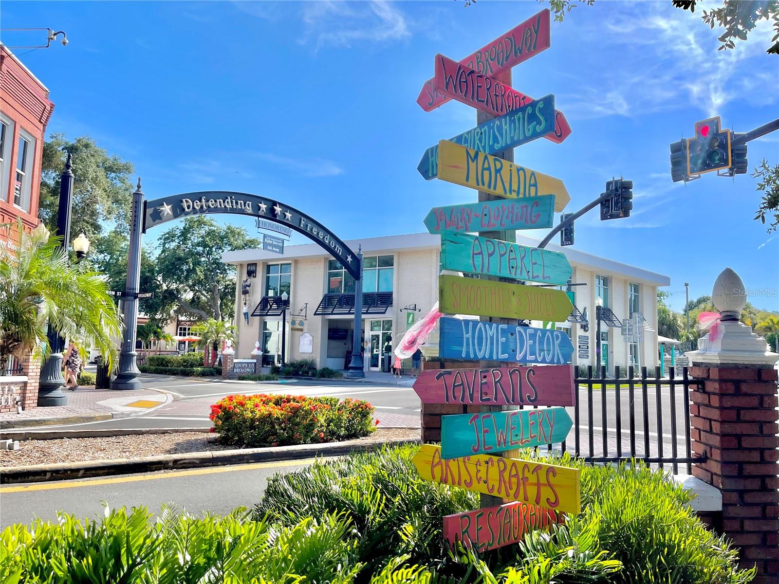 Downtown directional sign.