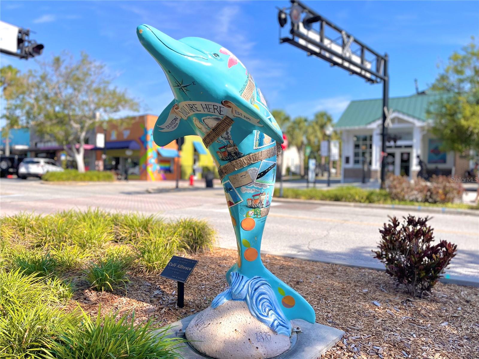 Deco porpoise created by children.