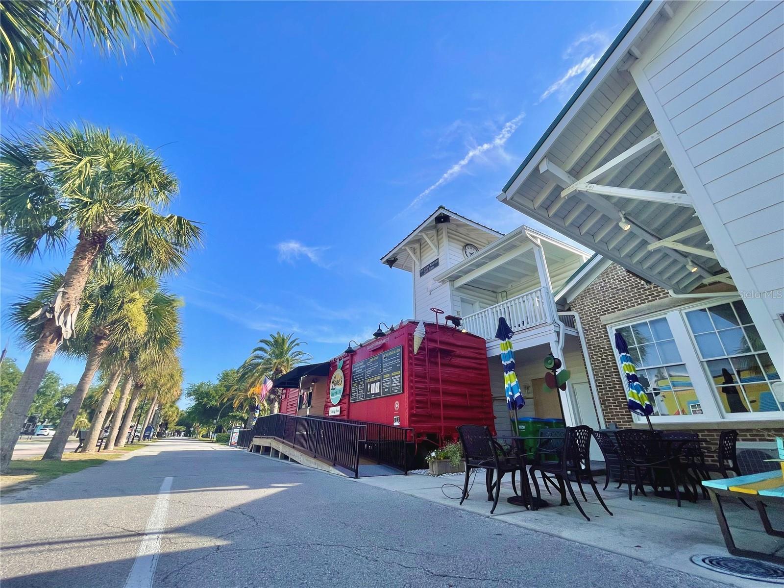 Lane's Lemonade in the Caboose on the East side of Dunedin History Museum.