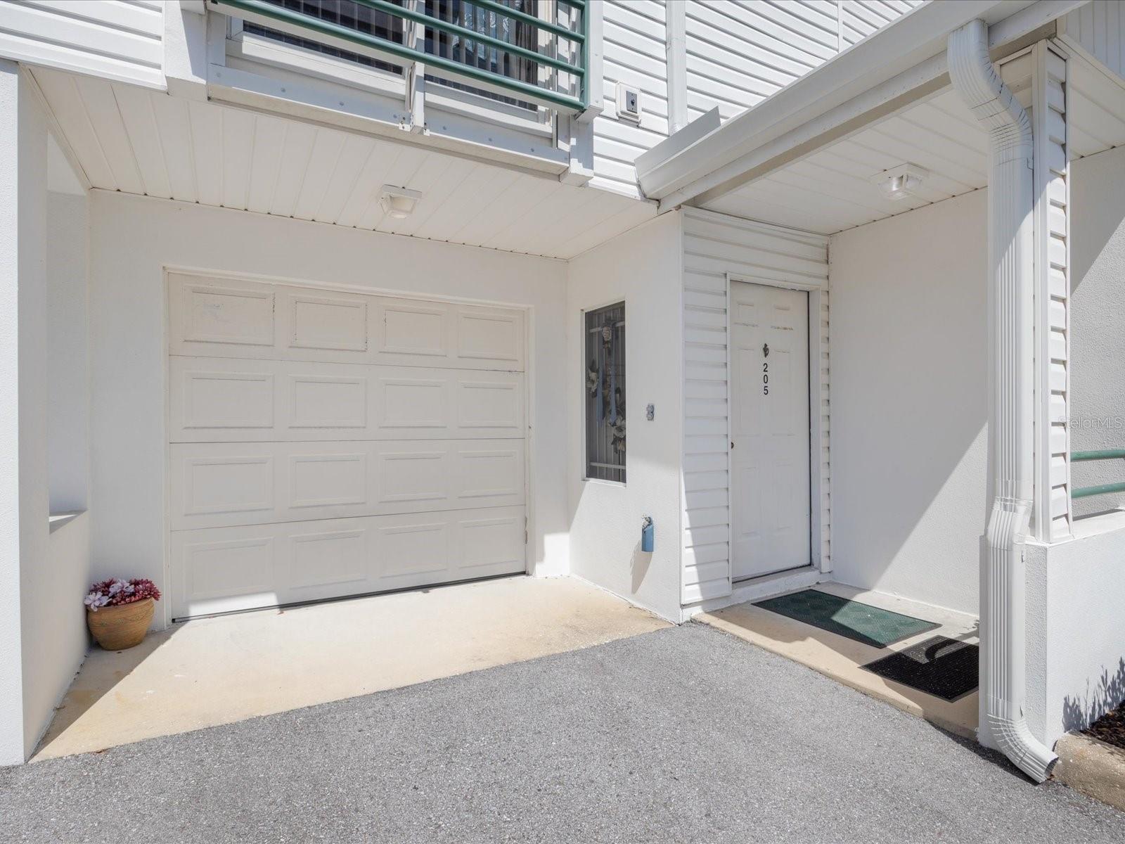 Garage and front door
