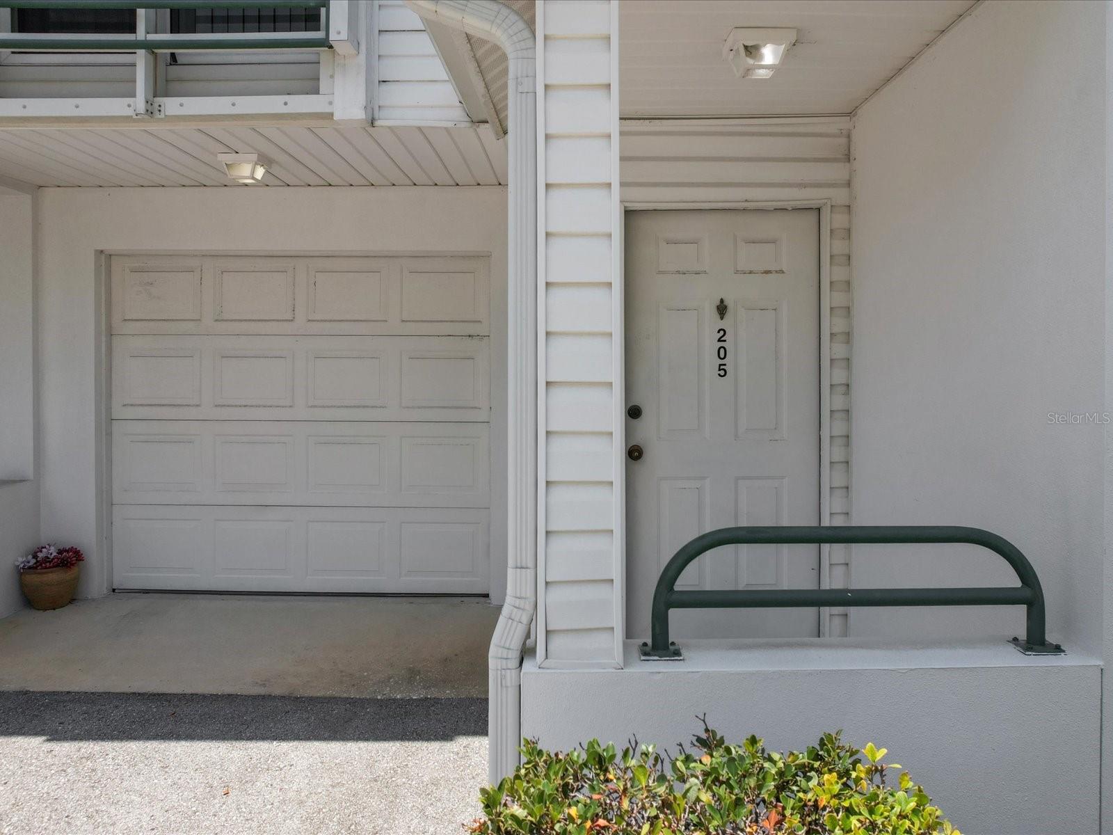 Front door and garage door