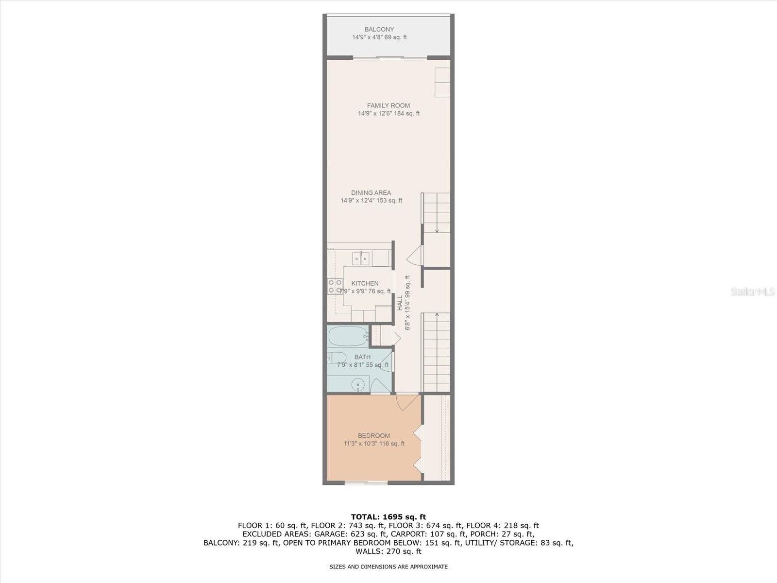 2nd Floor with Dimensions