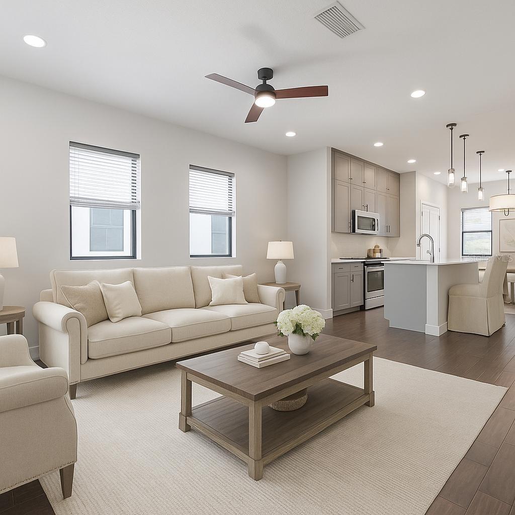 Virtual AI staging - Living room on 2nd level