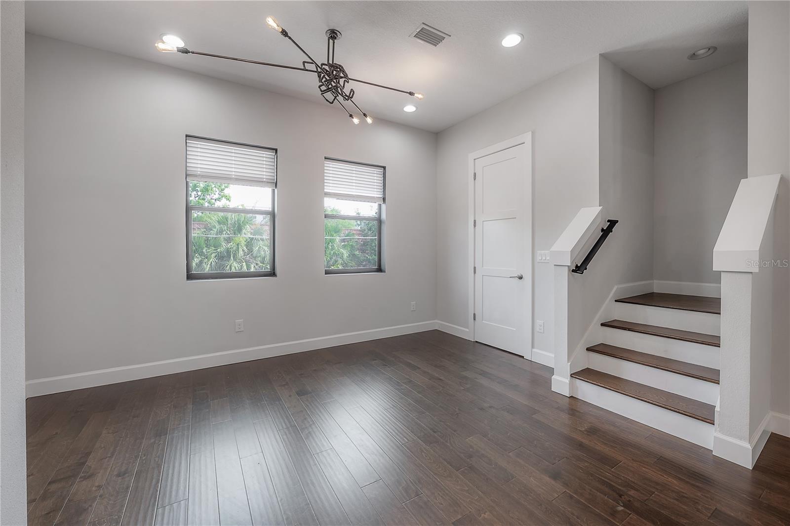 Dining room and stairs to 3rd level