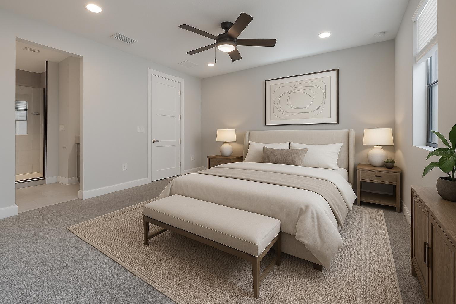Virtual AI staging - Primary bedroom suite