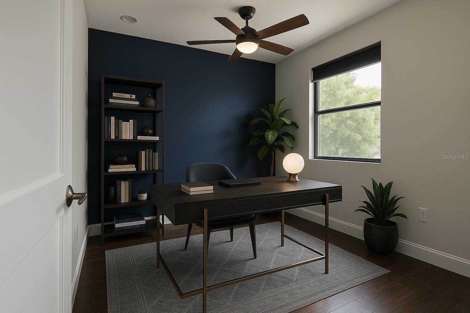 Virtual AI staging - Office/en suite bedroom on 1st level