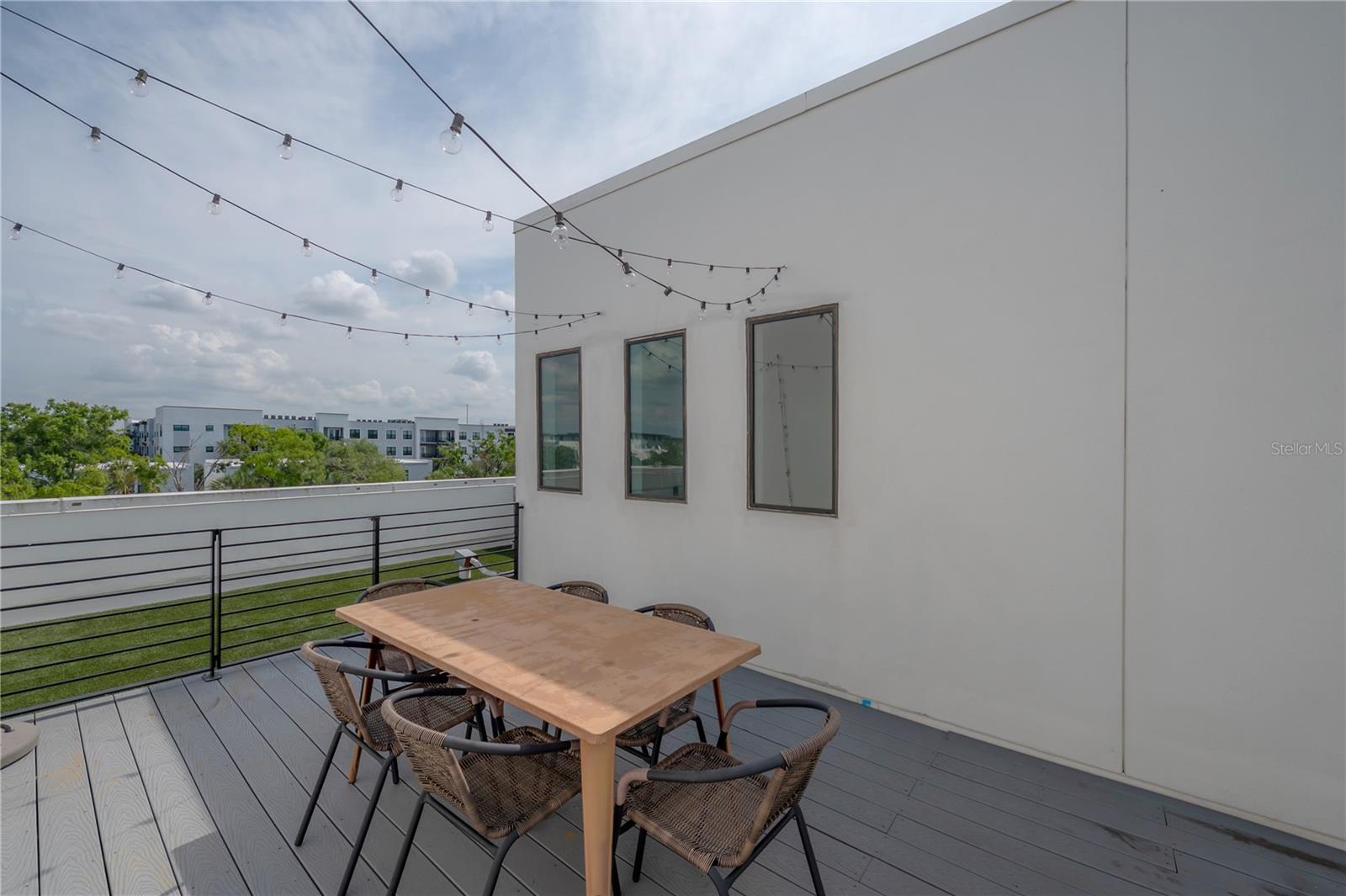 Rooftop terrace with trex decking and turf