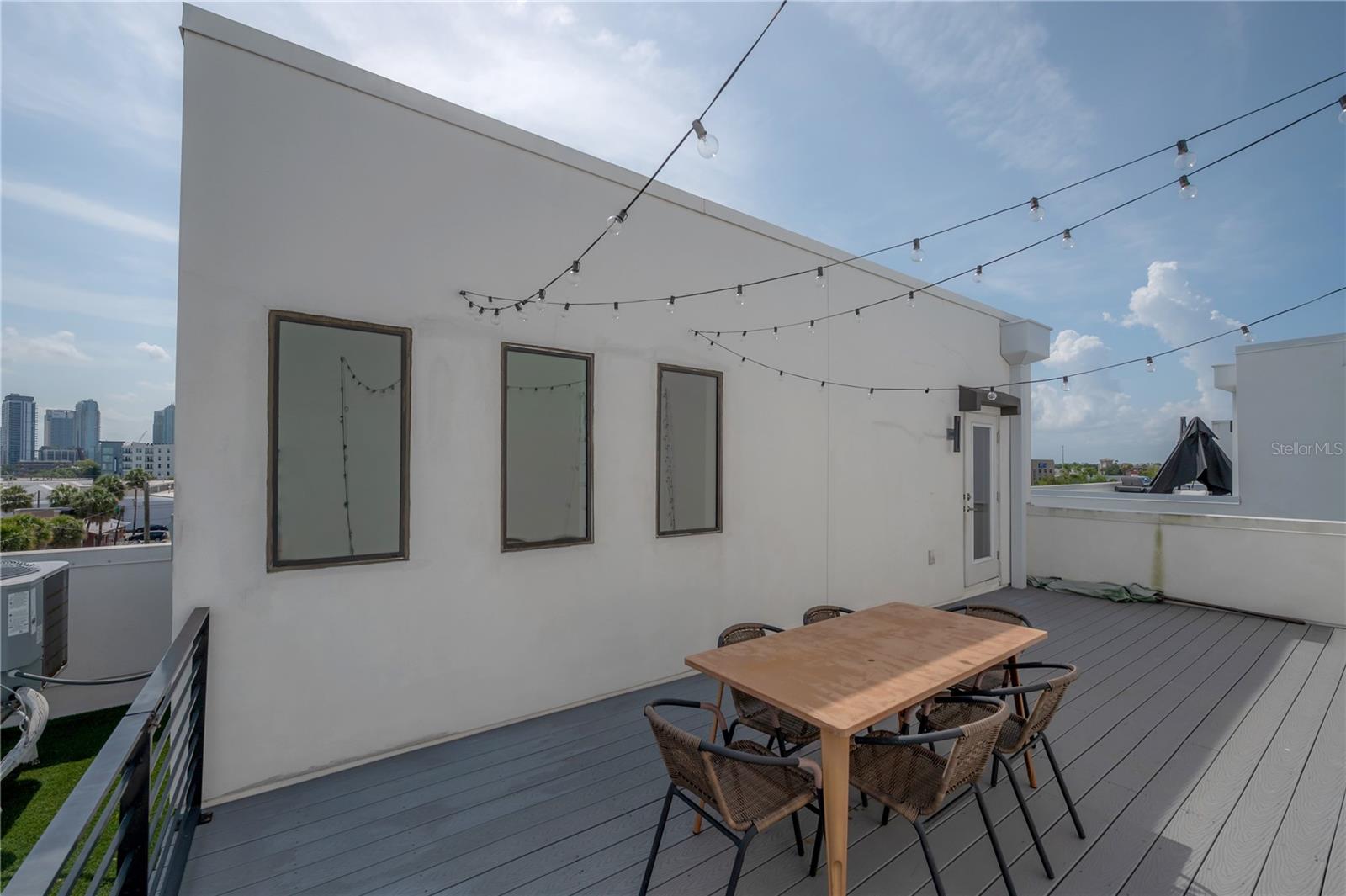 Rooftop terrace with trex decking and turf