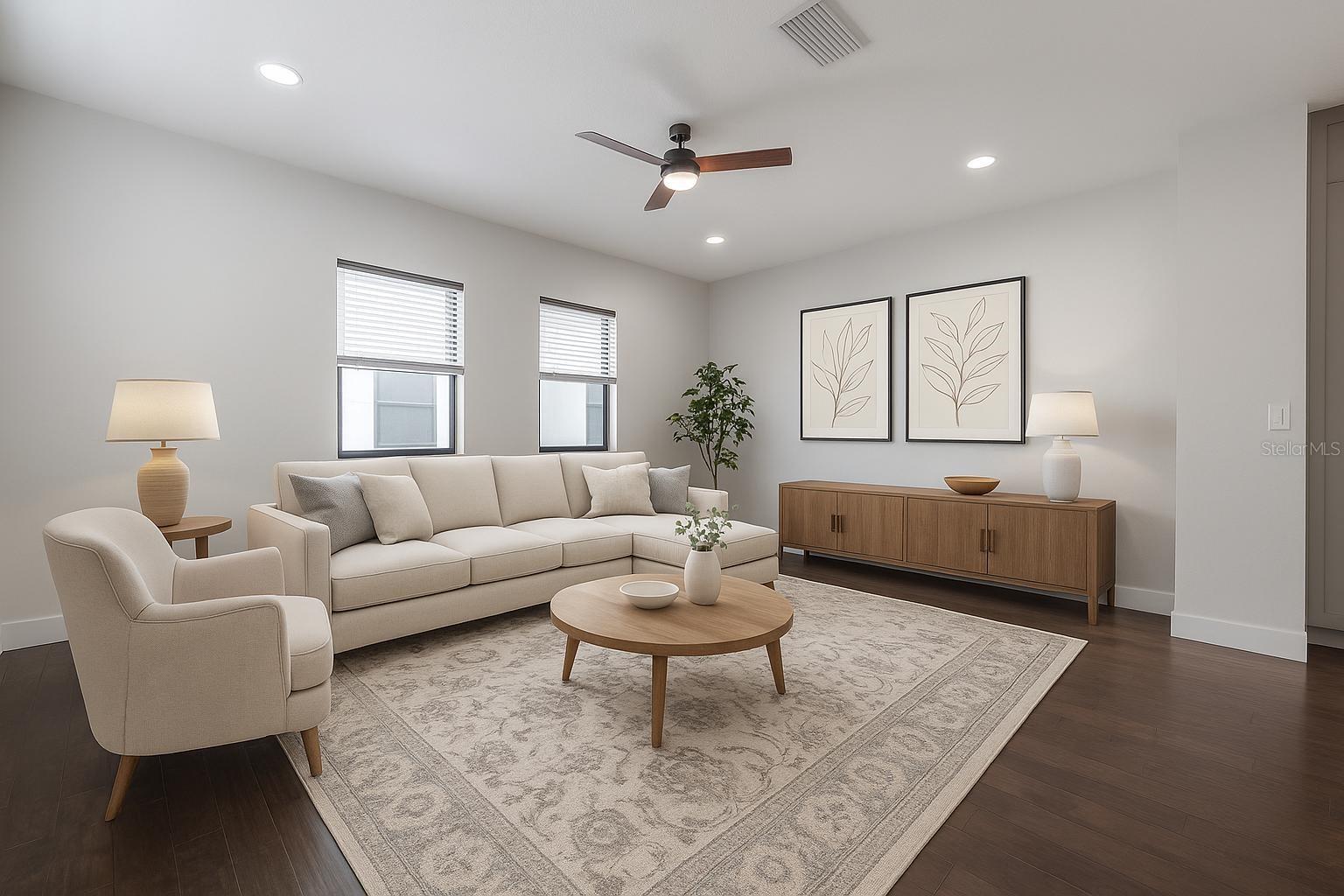 Virtual AI staging - Living room on 2nd level