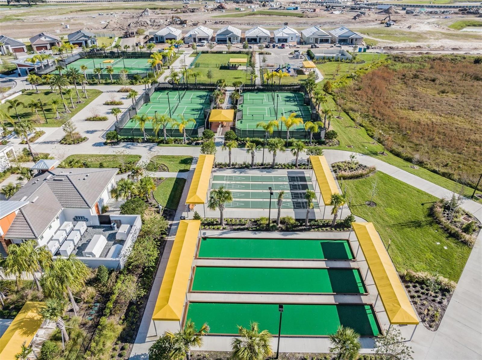 PICKLE BALL COURTS, TENNIS COURTS, SHUFFLE BOARD