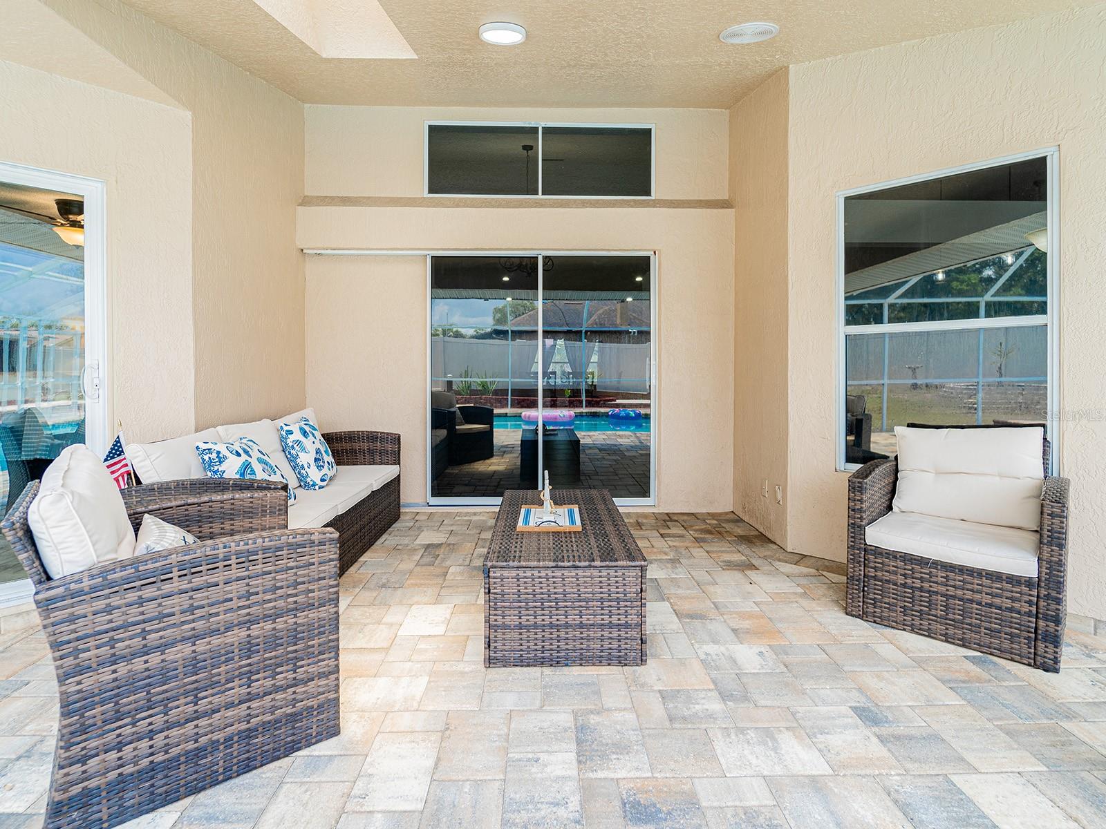 Spacious patio lounge area