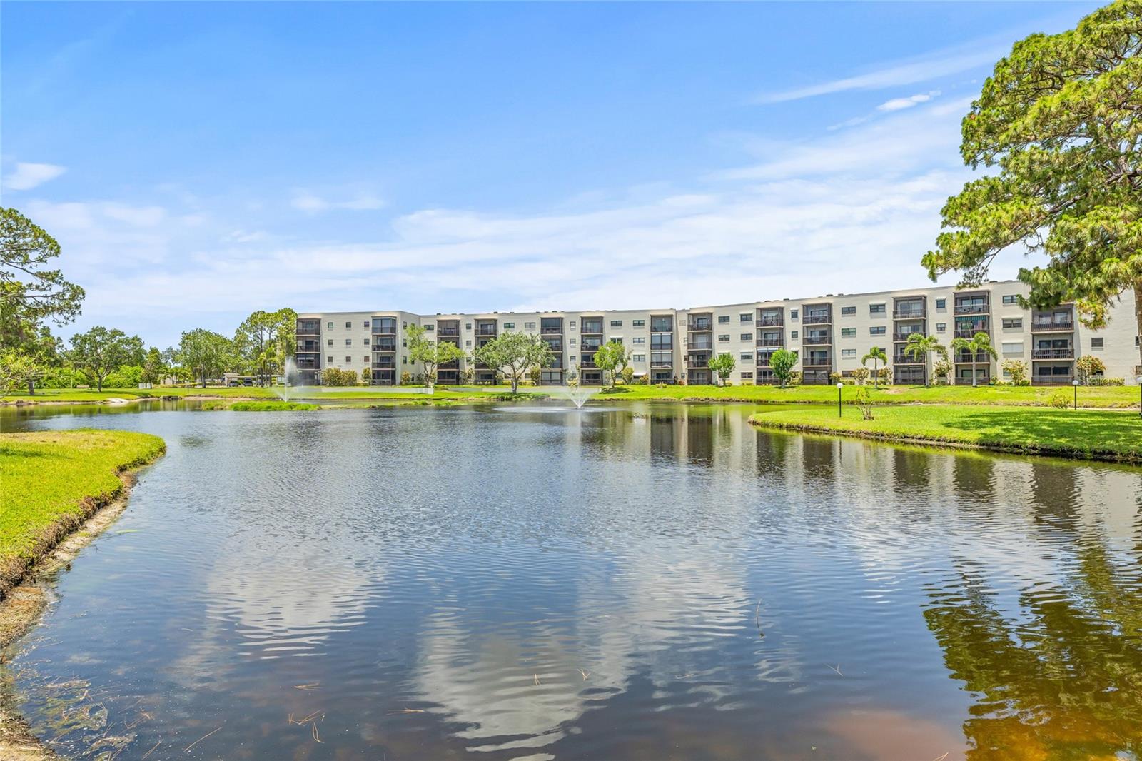 The Princeton building boasts tranquil water views.