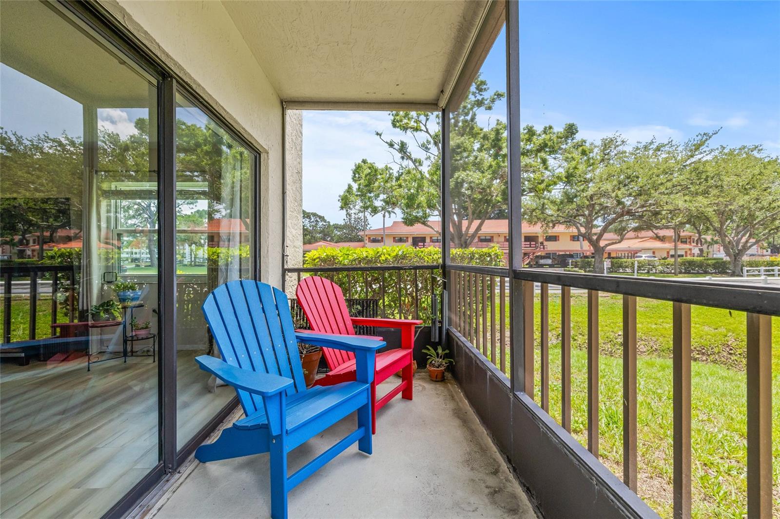 Enjoy sitting outside- screened in patio.