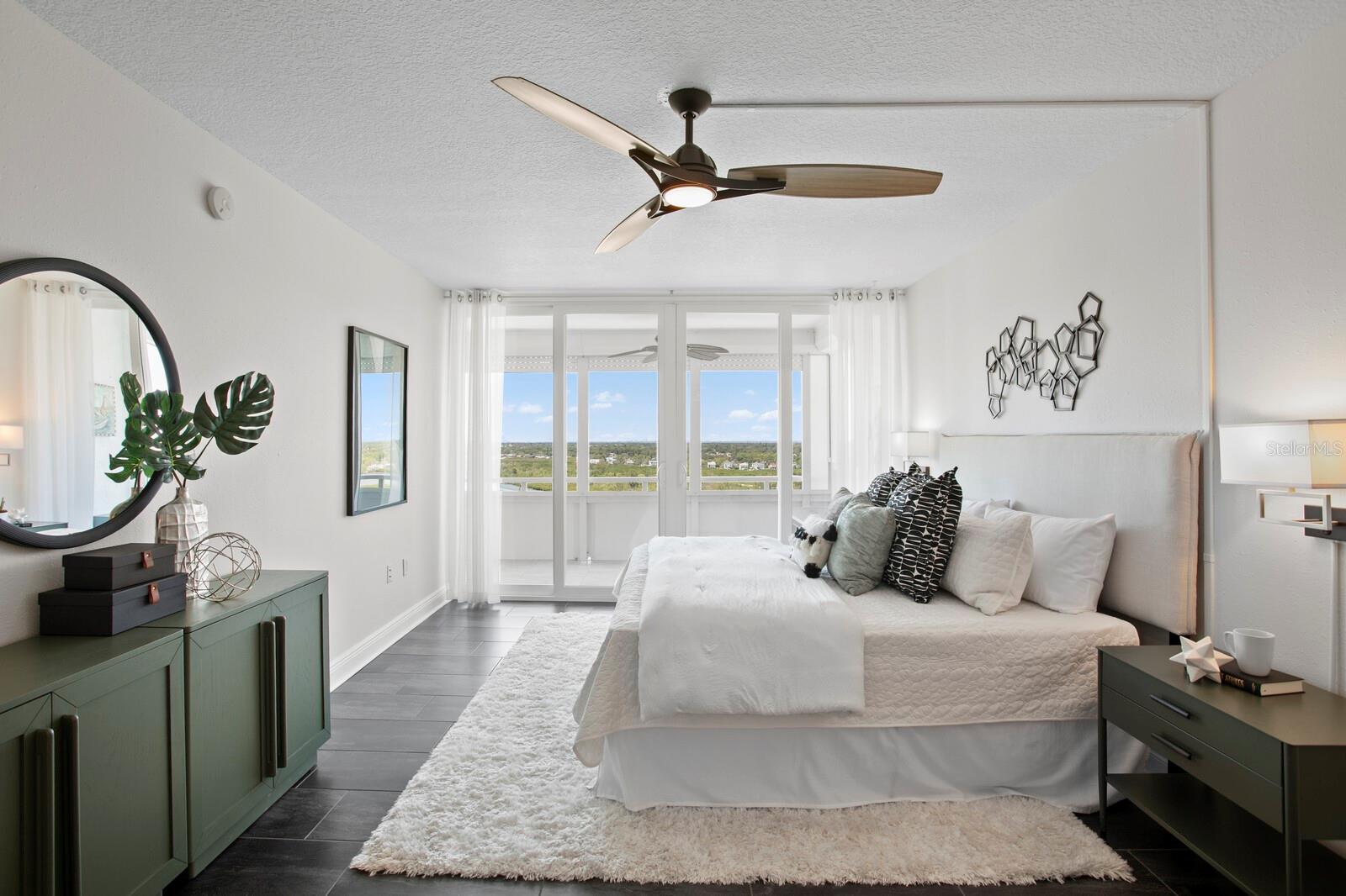 Your own private retreat, with a wall of windows and balcony access that makes getting out of bed optional.