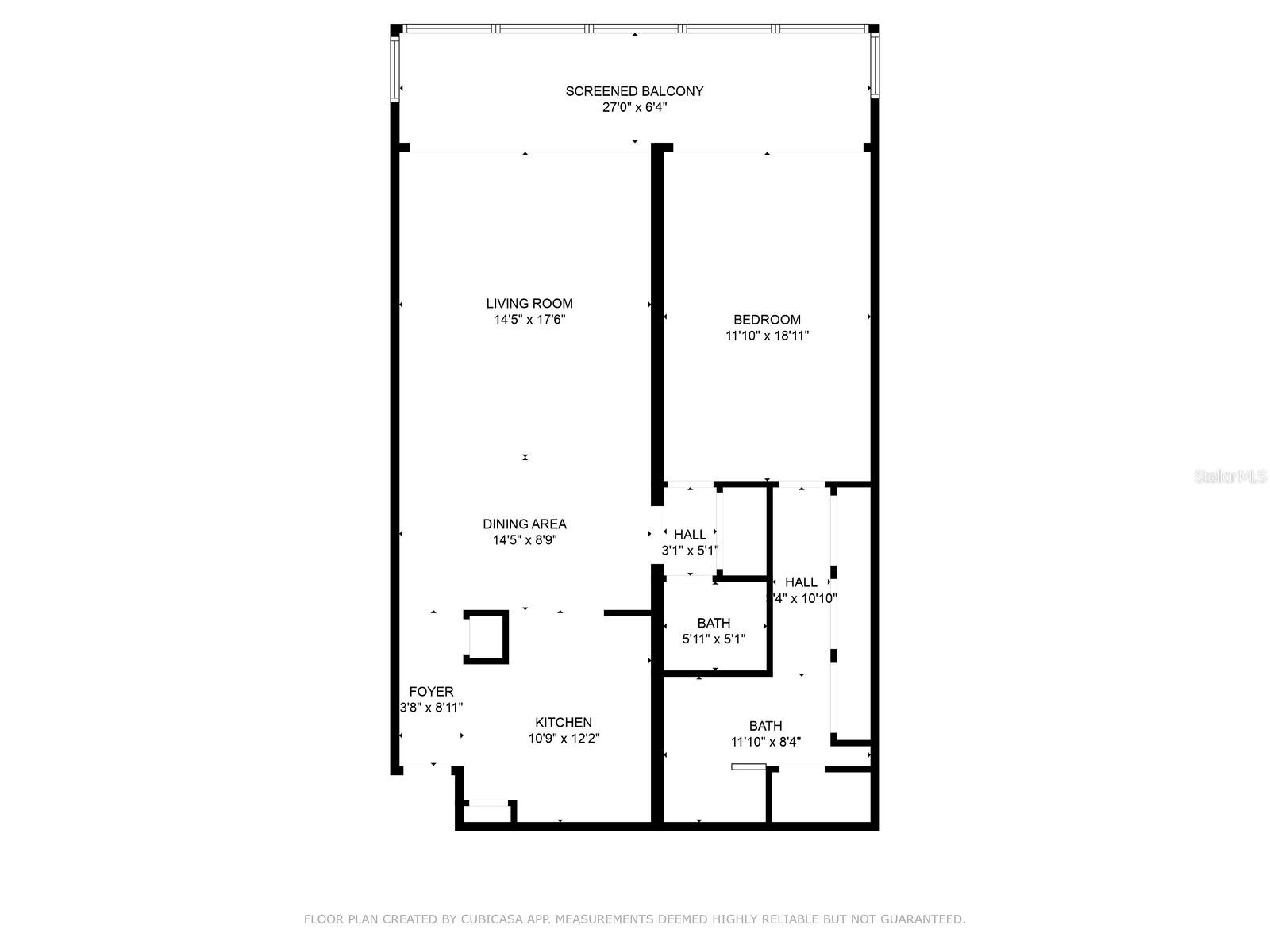 Proof that this 1BR/1.5BA has all the right proportions. Big balcony, roomy bedroom, and no wasted space.