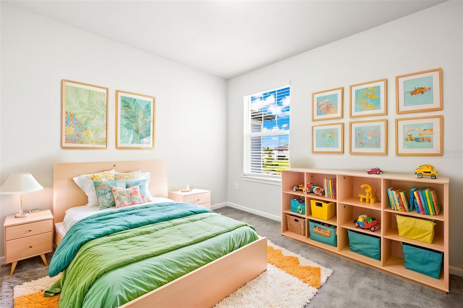Virtually staged bedroom 2 (2nd floor)