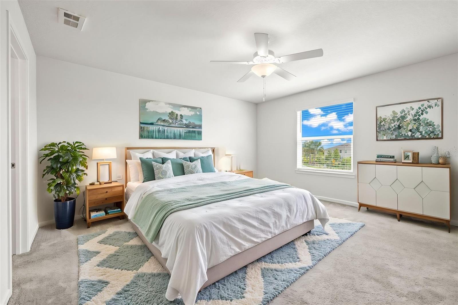 Virtually staged Bedroom 3