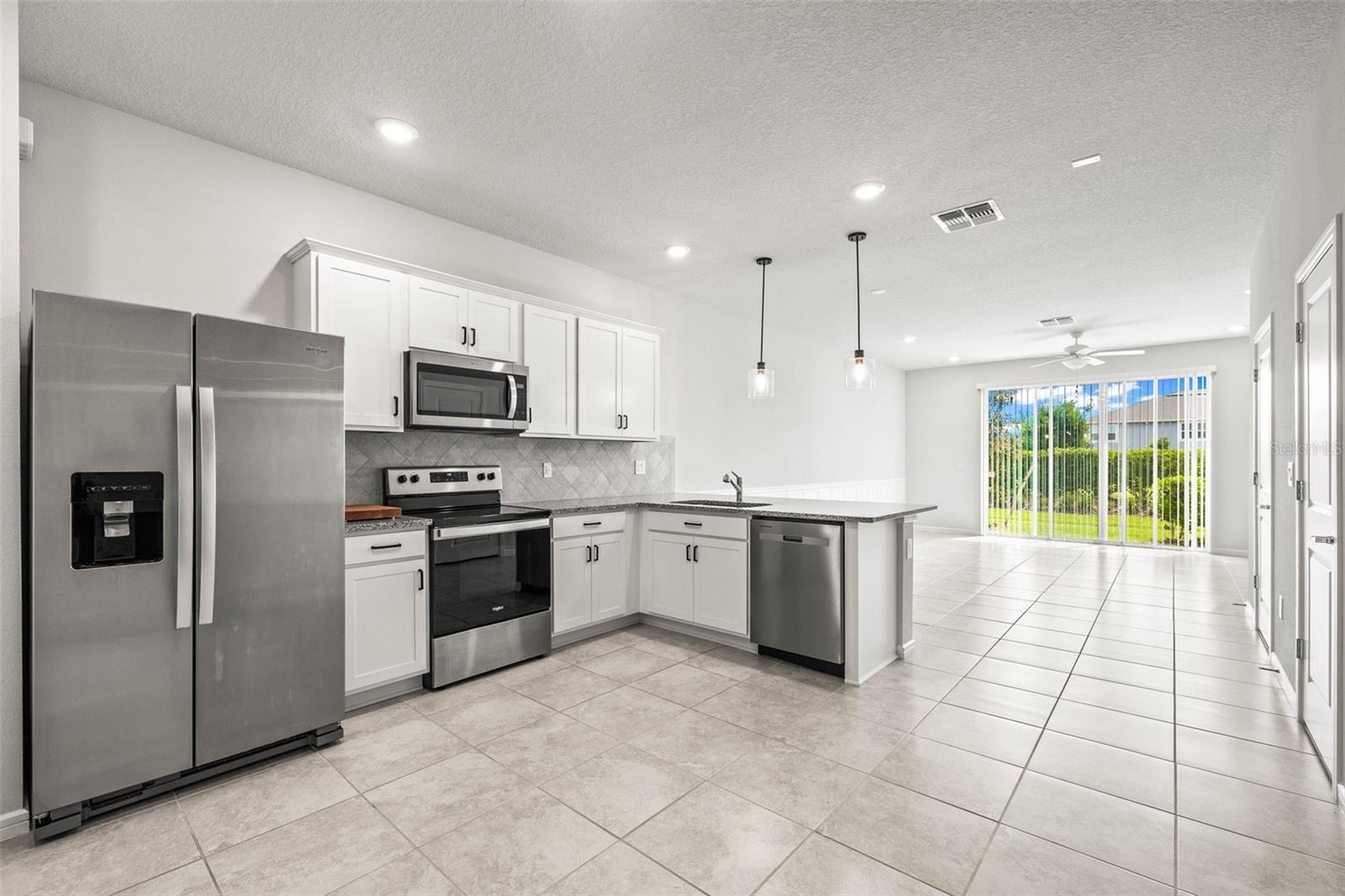 BIG bright open kitchen and dining area!