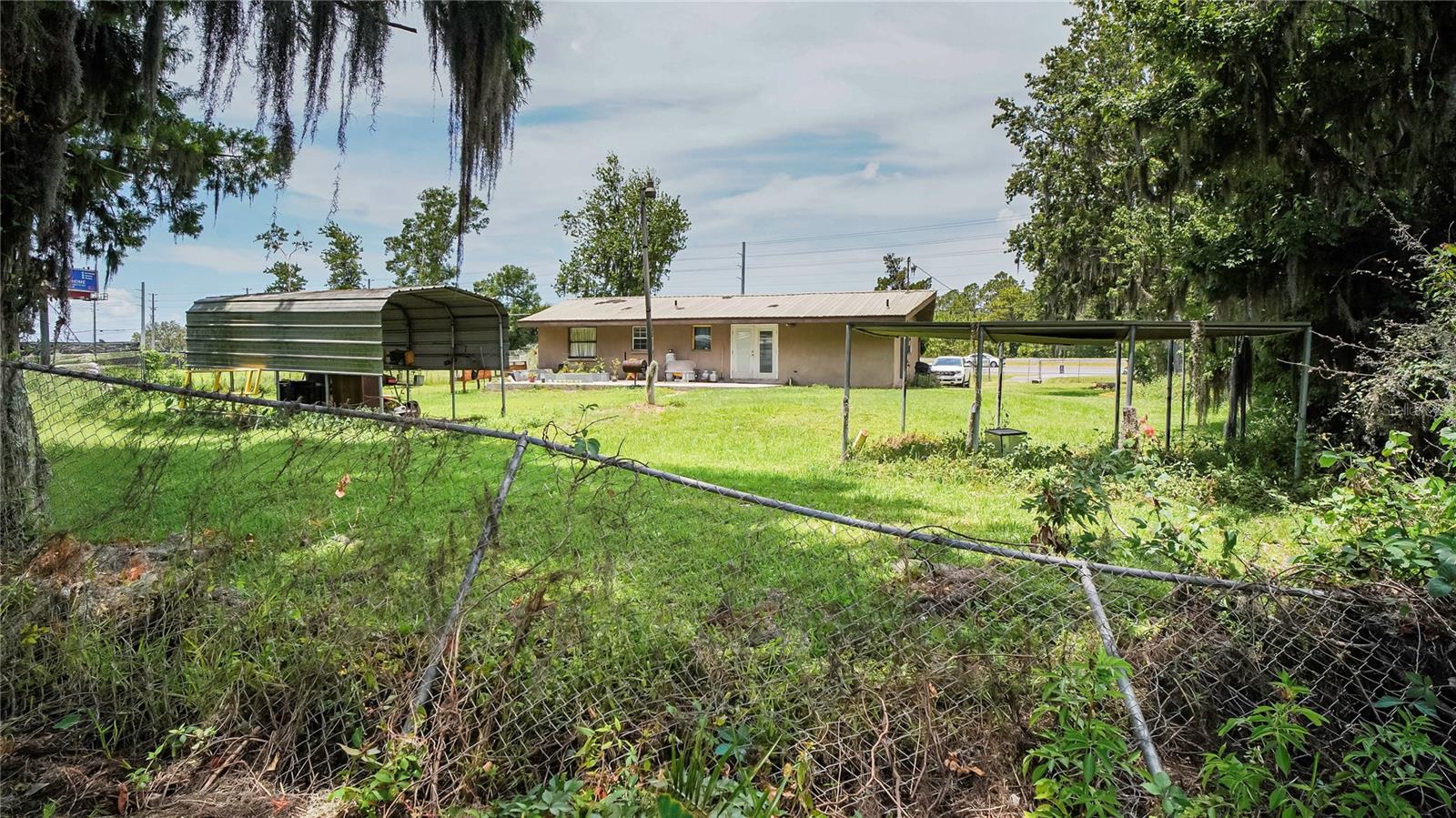 back of the house from the lake