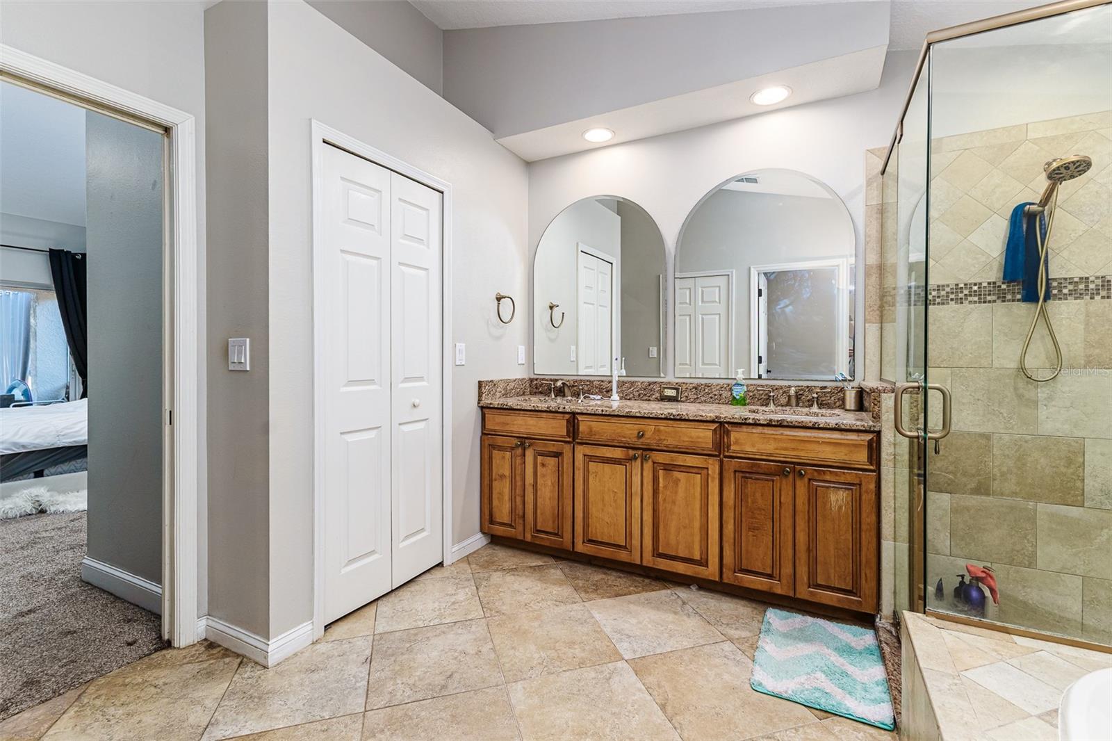 his/her sinks and shower