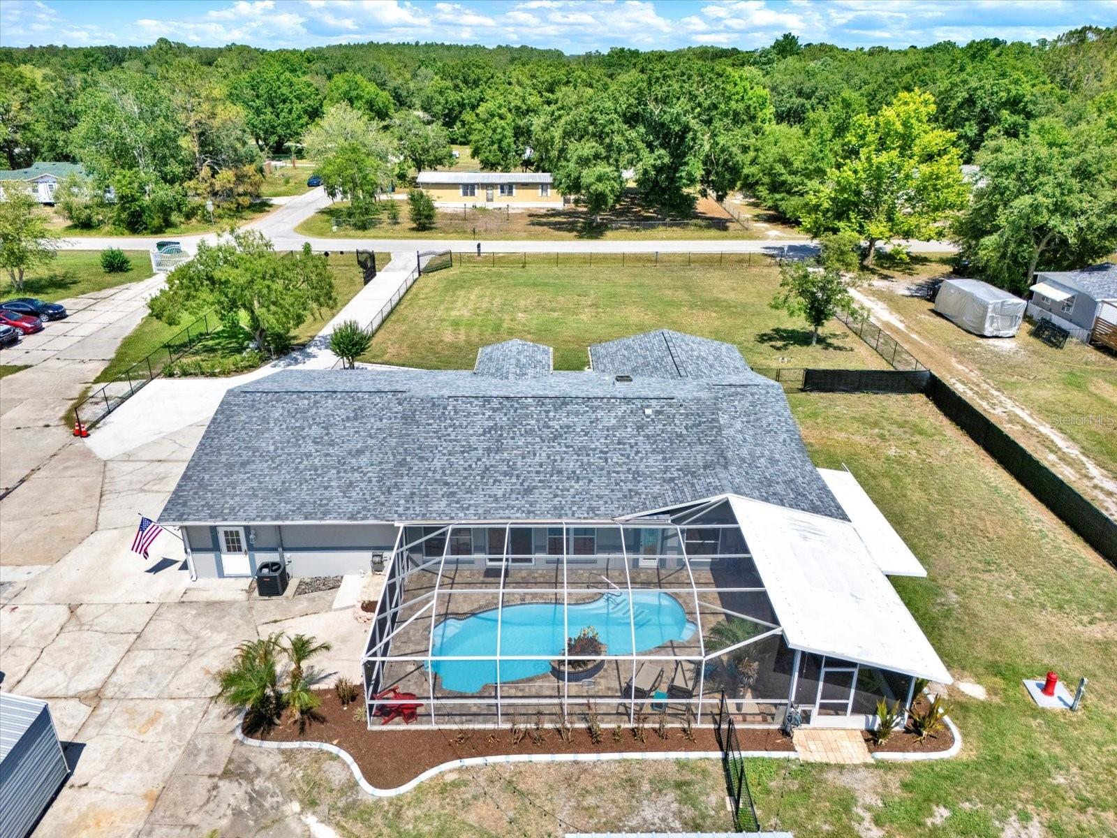 Aerial view from rear of home