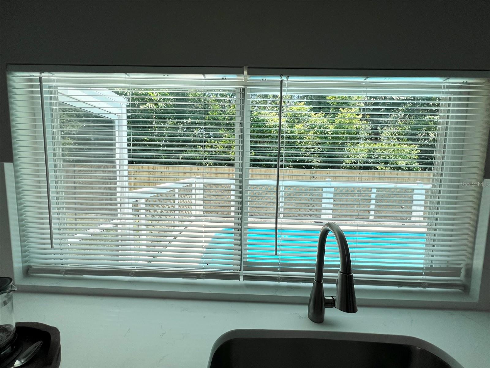 POOL VIEW FROM KITCHEN