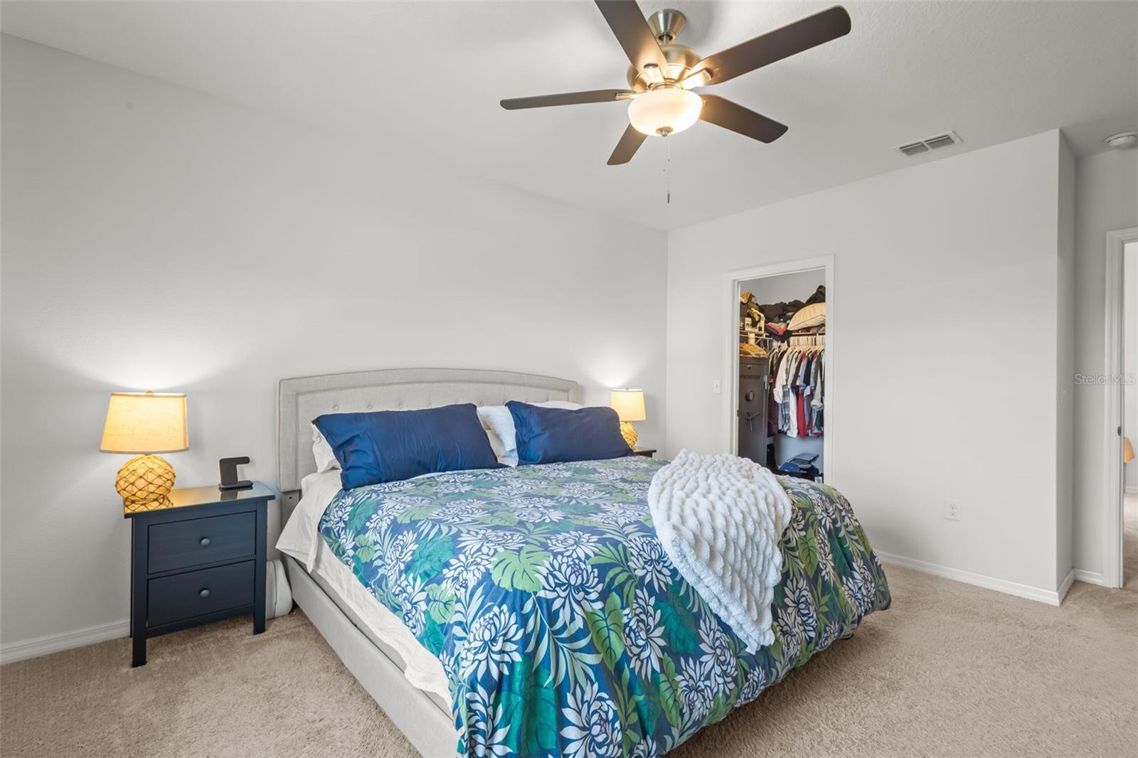 Primary suite with dual walk in closets