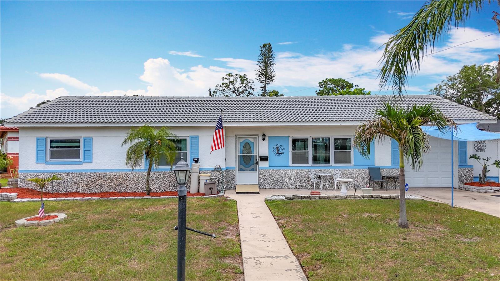 Front, New Gray Barrel Tile Roof