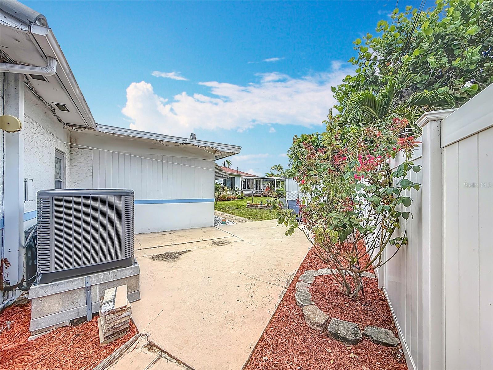 Back Yard, Large Concrete Deck for Entertaining