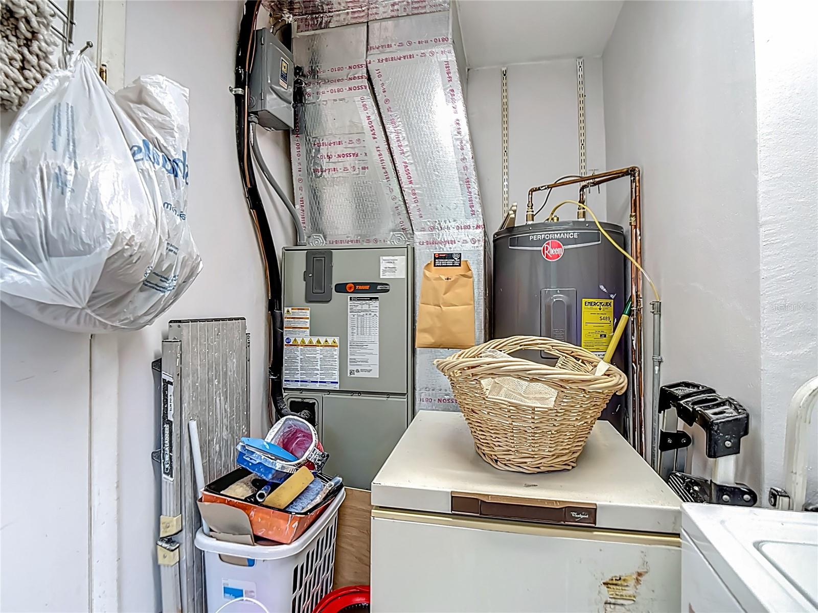 Storage area in laundry room