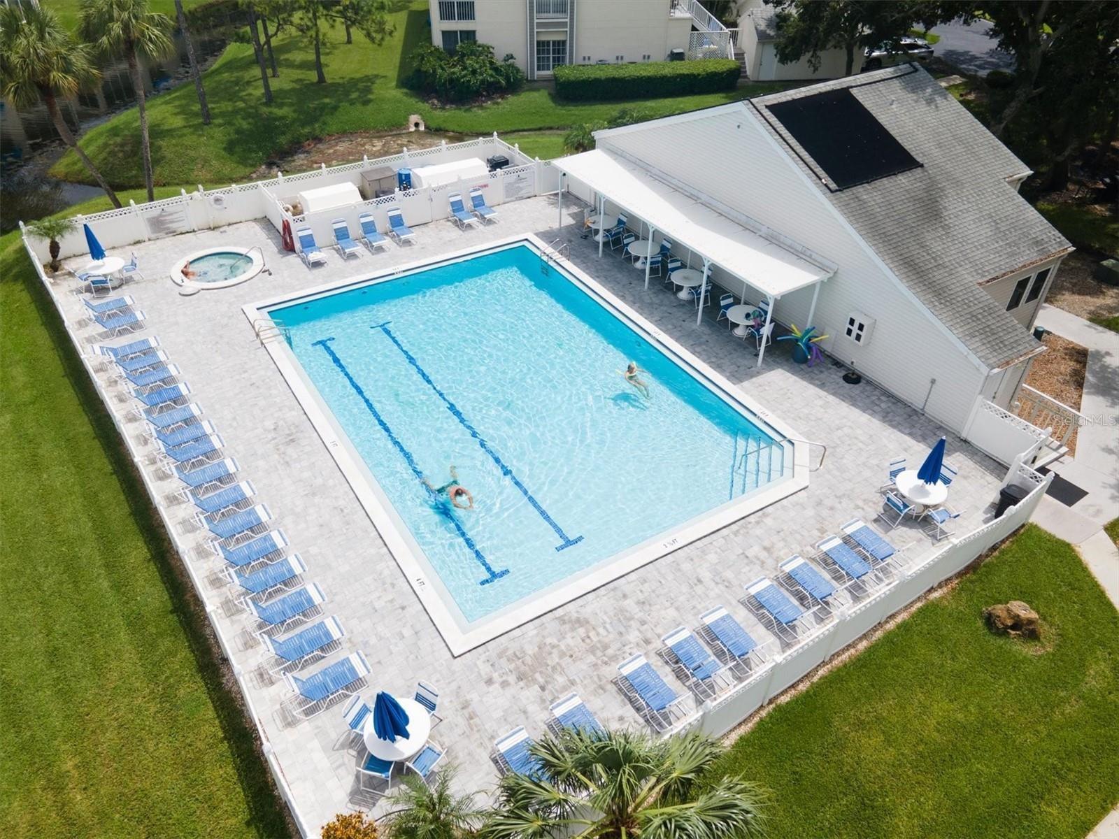 Aerial view of the pool