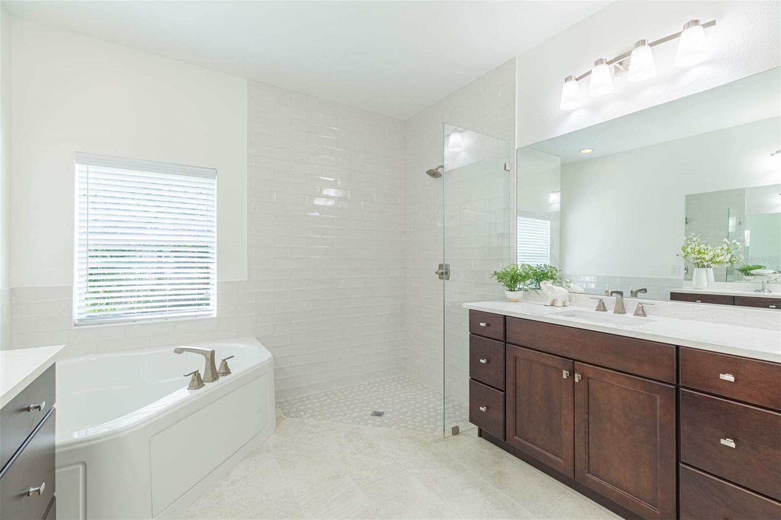 large garden tub and shower