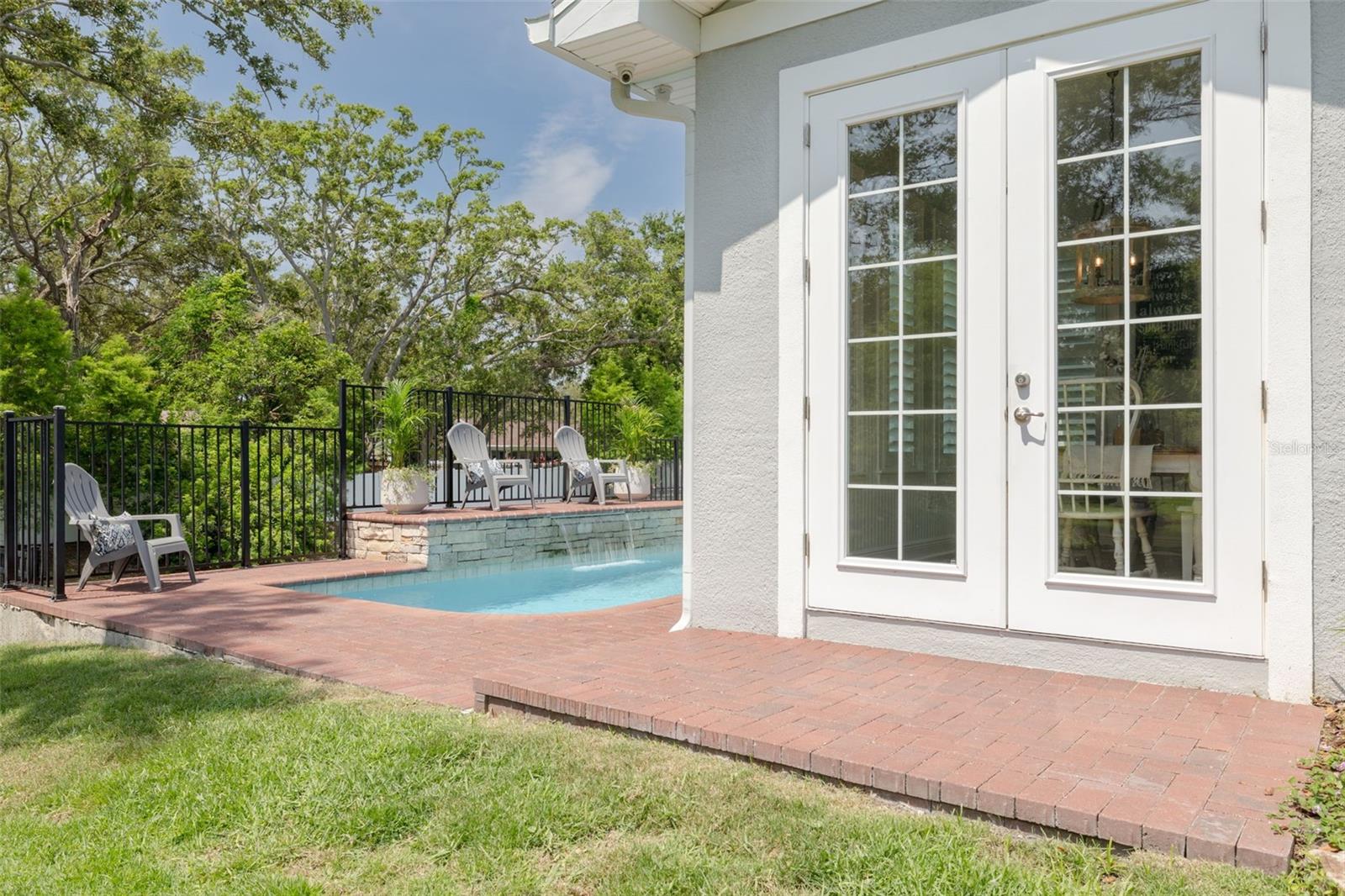 French Doors off Kitchen to Pond