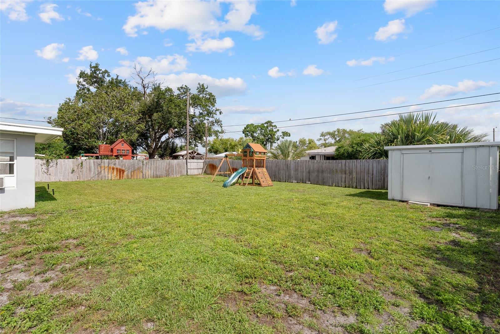 Spacious Backyard - Swing Set