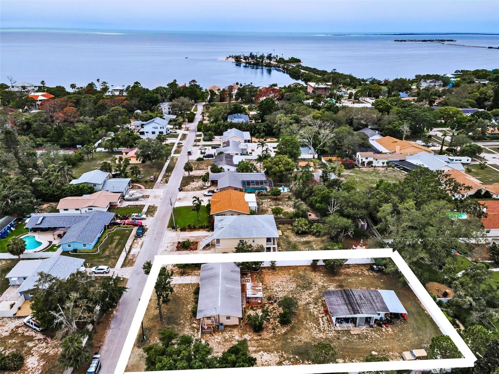 Aerial View of Gulf of Mexico in Location to 1412 Coburn Dr, Tarpon Springs, FL