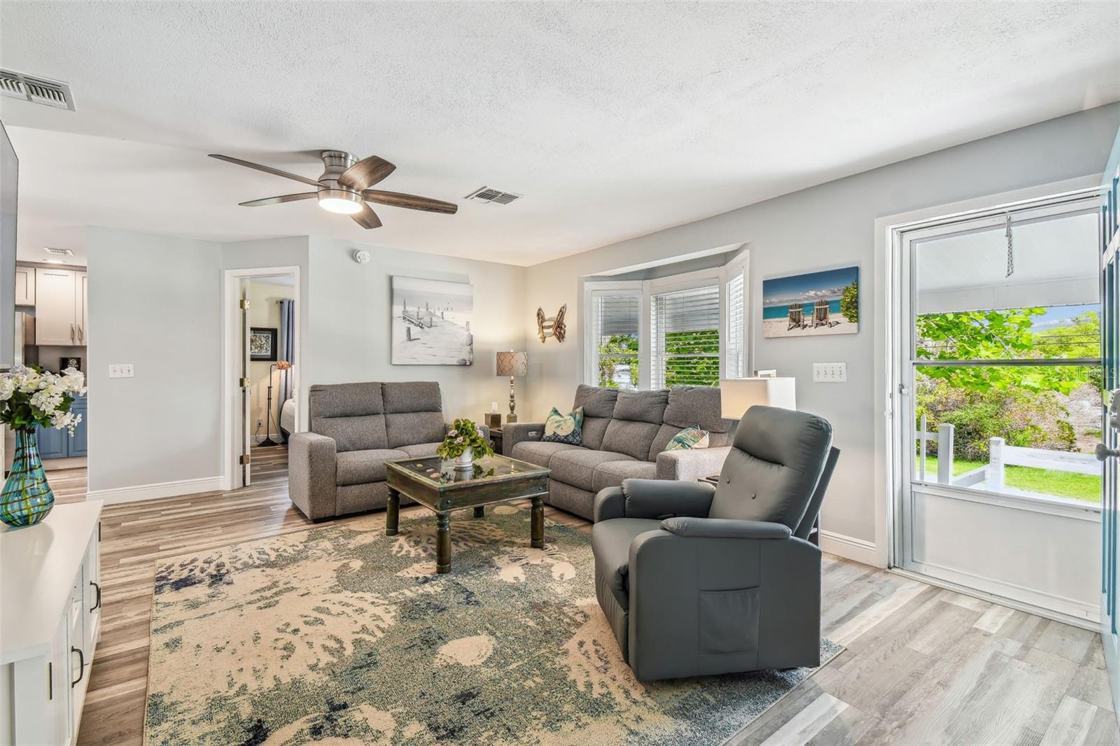 Open living room off the front deck