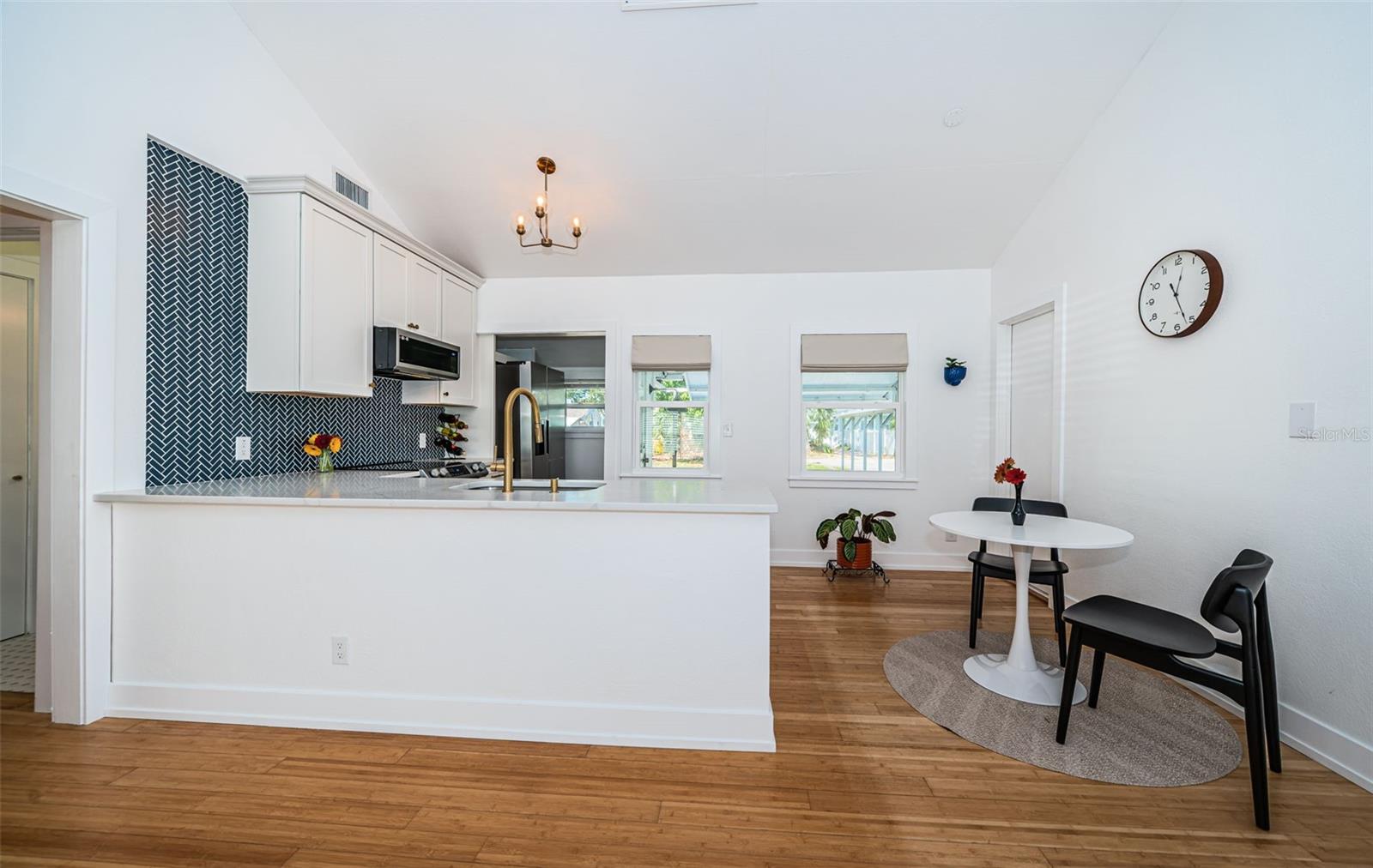 Plenty of space for a dinette or barstools.