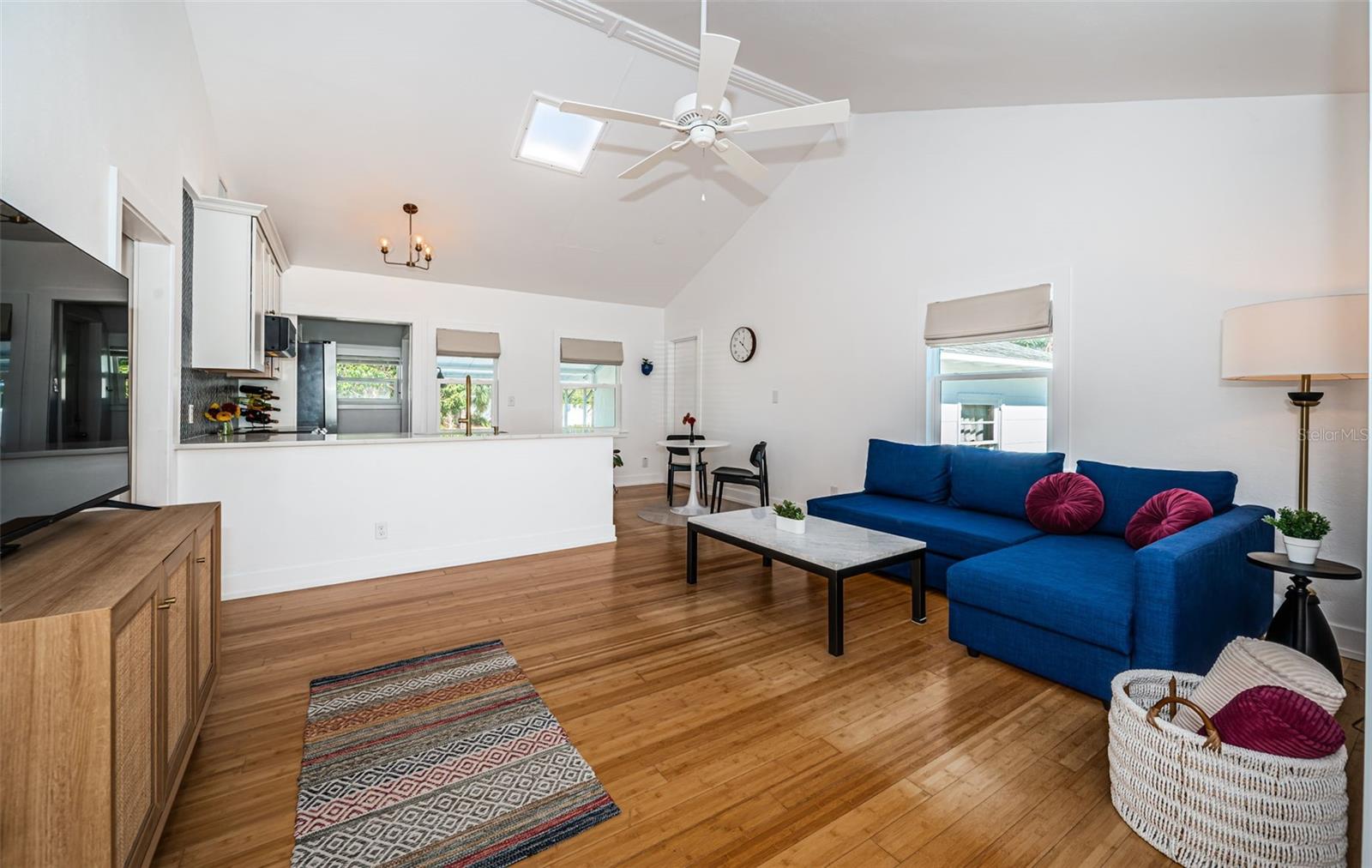Skylight adds extra light to the home.