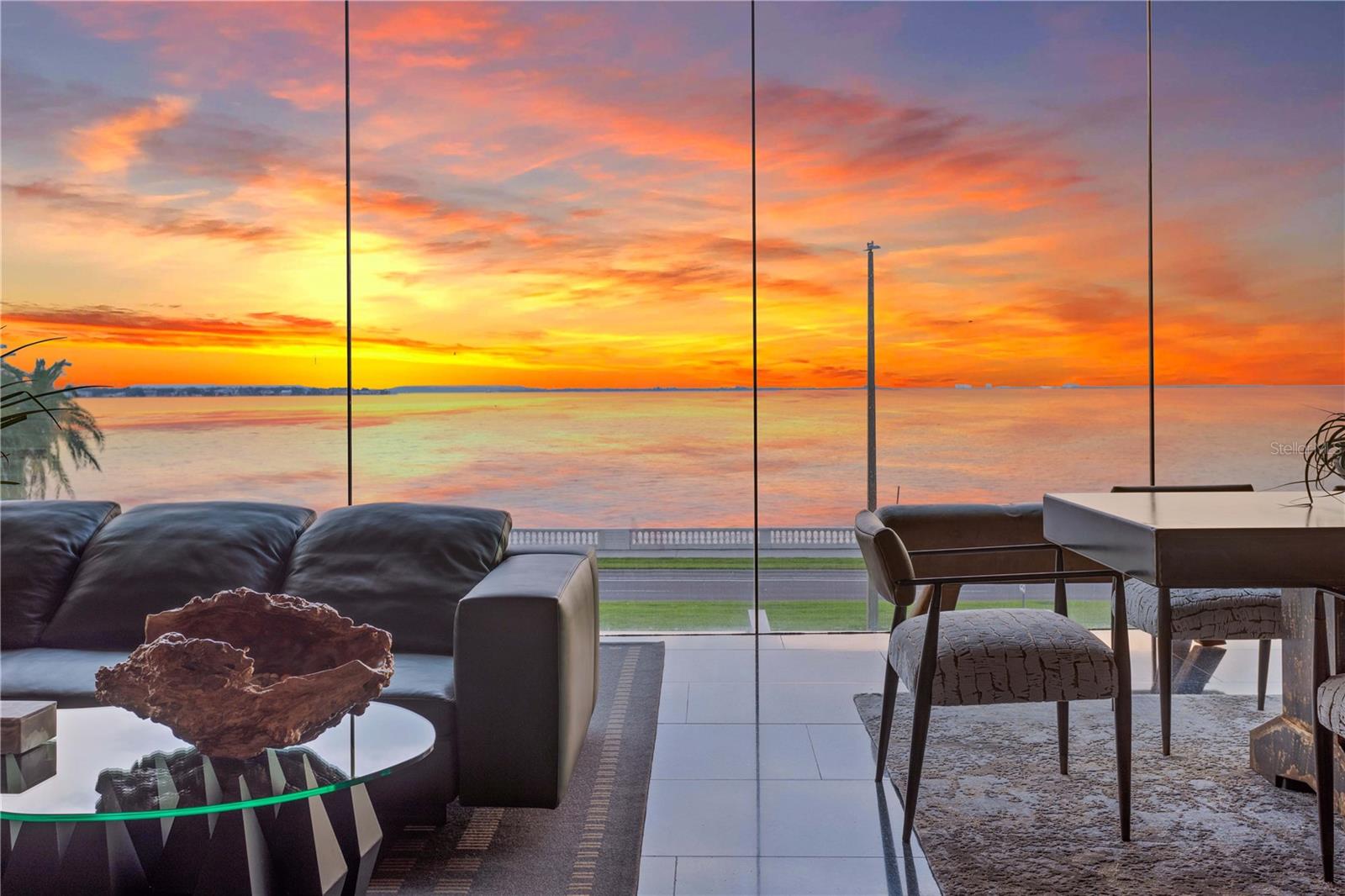 Sunrise view from living area
