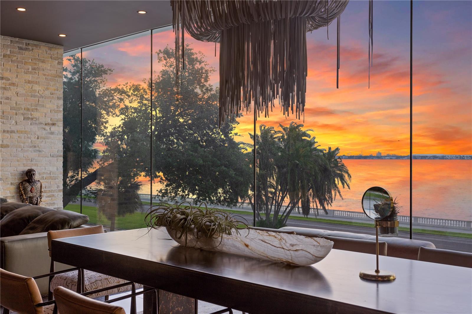 Sunrise view from dining area