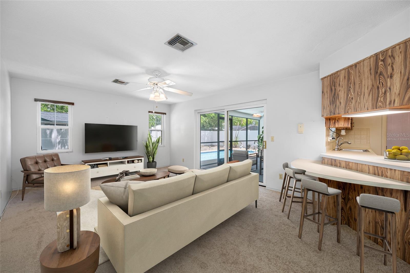 Virtually Staged Family Room